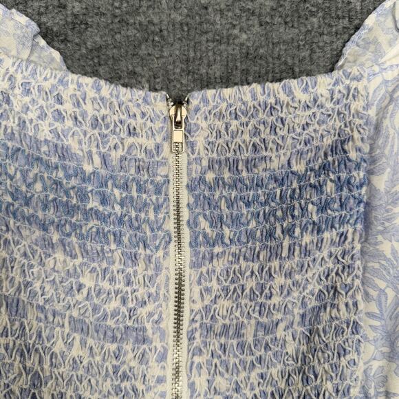 Lulus Large Off The Shoulder Shift Mini Dress White Floral Cottagecore Milkmaid - Picture 5 of 12